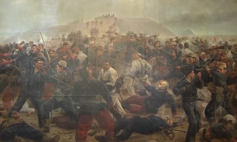 Cuadro el Ultimo Cartucho en el morro de Arica